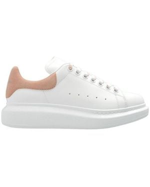 McQueen Chunky-Design Leather Trainers - White