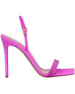 Gianvito Rossi Rhinestone Leather Sandals - Pink
