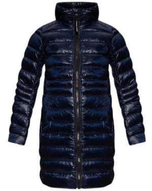 Canada Goose Logo-Patch Sleeve Padded Coat - Blue