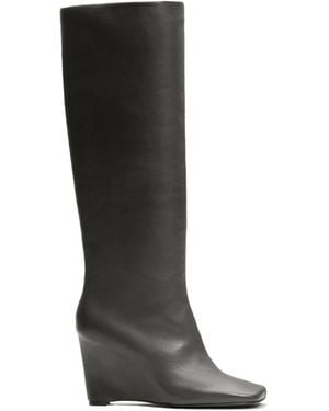 Ami Paris Ami Wedge Knee-High Boots - Black