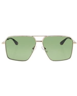 McQueen Eyewear Pilot Frame Sunglasses - Green