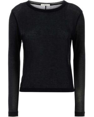 Co. Sheer Crewneck Long Sleeve T-Shirt - Black