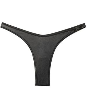 Palm Angels Monogram-Plaque Bikini Bottoms - Gray