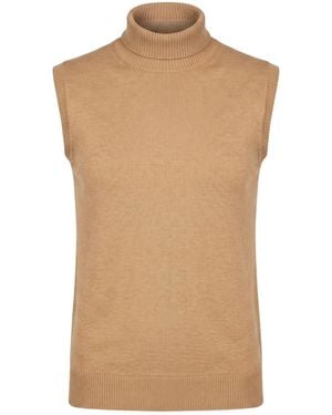 Sportmax Sleeveless Turtleneck Sweater - Natural