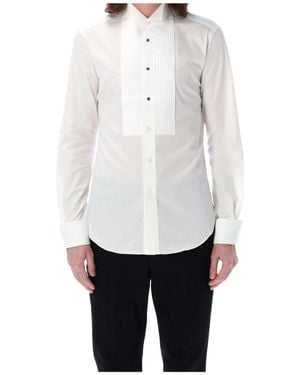 Junya Watanabe Long-Sleeved Curved Hem Shirt - White