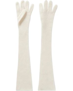 arch4 Ribbed Cashmere Gloves - White