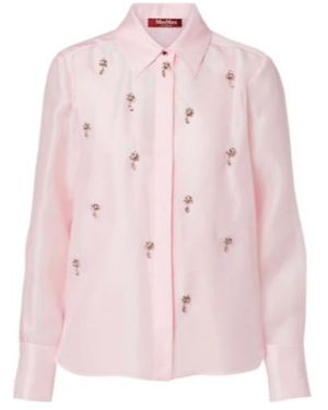 Max Mara Silk Long-Sleeved Shirt - Pink