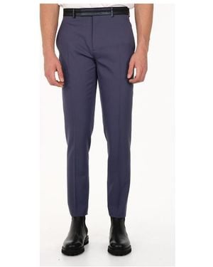 Dior Homme Striped Belted Trousers - Blue