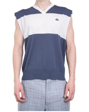 Vivienne Westwood Striped Jumper Vest - Blue