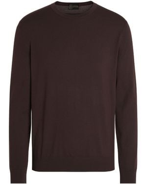 ZEGNA Dark Vellus Aureum Crewneck - Brown