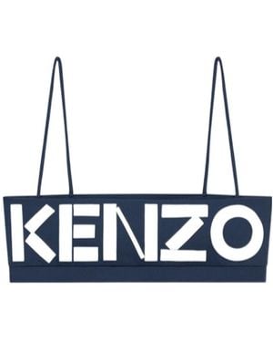 KENZO Logo Printed Bandeau Top - Blue