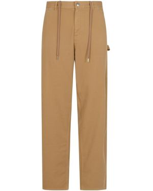 Moncler Gabardine Cargo Trousers - Natural