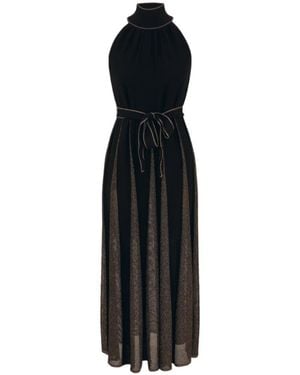 Zimmermann Valiant Metallic Halter Dress - Black