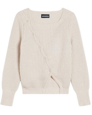 Jacquemus Button Pullover Sweater - White