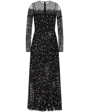 RED Valentino Laced Pleated Dress - Black