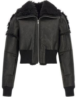Rick Owens 'Flight Jkt Cropped' Bomber Jacket - Black