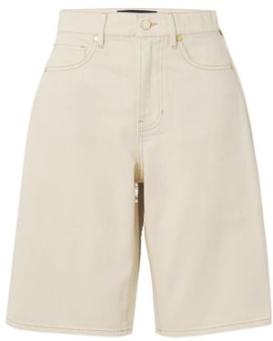 Veronica Beard Belt Loop Denim Shorts - Natural