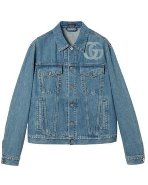 Gucci Mid Wash Denim Trucker Jacket - Blue