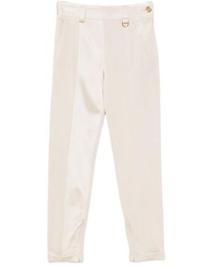 Chloé Satin-Finish D-Ring Trousers - White
