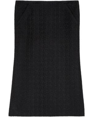 McQueen Light Tweed Bumster Skirt - Black