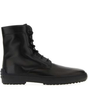 Tod's Lace-Up Ankle Boots - Black