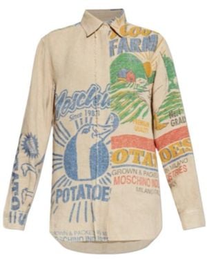 Moschino Farm Print Linen Shirt - White