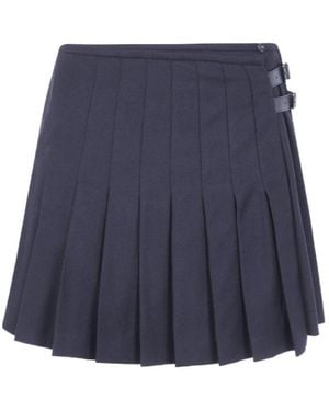 Emporio Armani Pleated Mini Skirt - Blue