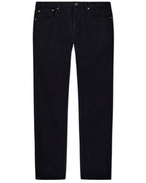 Emporio Armani Button Detailed Straight Leg Jeans - Blue