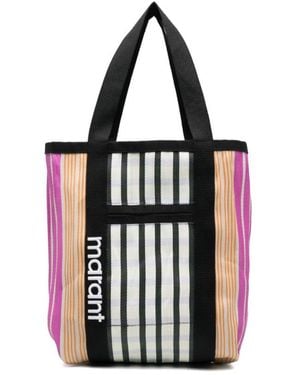 Isabel Marant Warden Striped Tote Bag - Black