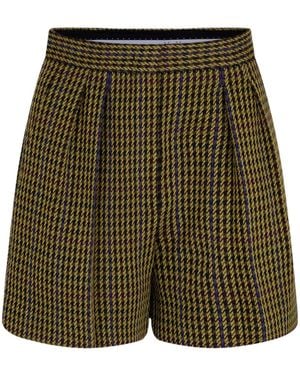Max Mara Patroni Houndstooth Shorts - Green