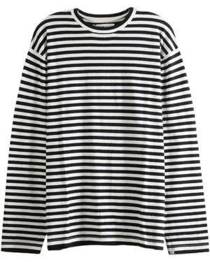 Extreme Cashmere Long-Sleeved Striped T-Shirt - Black