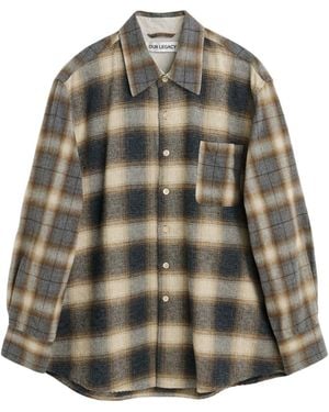 Our Legacy Above Check Pattern Buttoned Shirt - Green