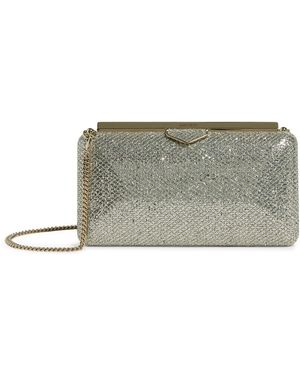 Jimmy Choo Ellipse Glitter Shoulder Bag - Grey
