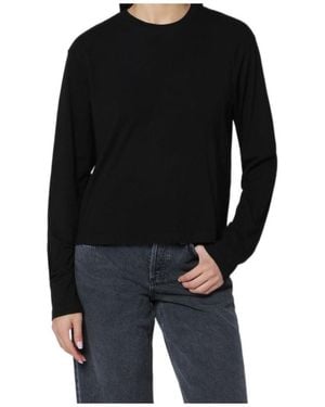 Agolde Long-Sleeved Crewneck T-Shirt - Black