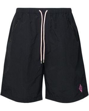 Marcelo Burlon County Of Milan Cross Embroidered Bermuda Shorts - Black