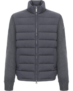 Colmar Padded Panelled-Knit Jacket - Gray
