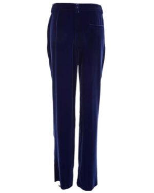 Giorgio Armani Mid Rise Velvet Pants - Blue