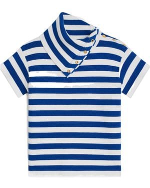 Celine High Neck Top - Blue