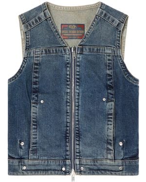 DIESEL De-Proof-Re Zipped Denim Vest - Blue