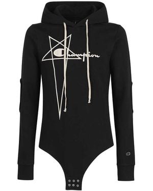 Rick Owens Xchampion Co-Named Logo Embroidered Jumpsuit - Black