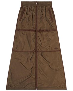 DIESEL Oval D Zip-Front Skirt - Brown