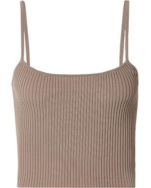 STAUD Soleil Ribbed-Knit Tank - Brown
