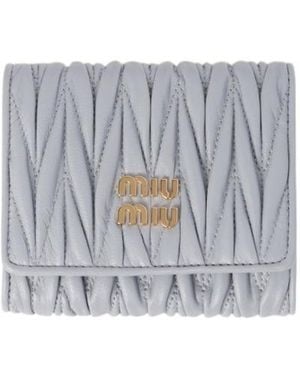 Miu Miu Matelassé Nappa Leather Small Wallet - White