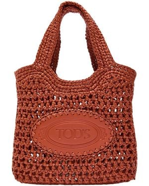 Tod's Rattan Handbag - Red