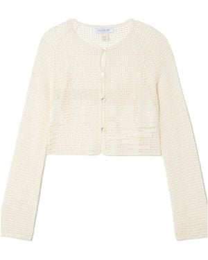 Calle Del Mar Cropped Knit Cardigan - White