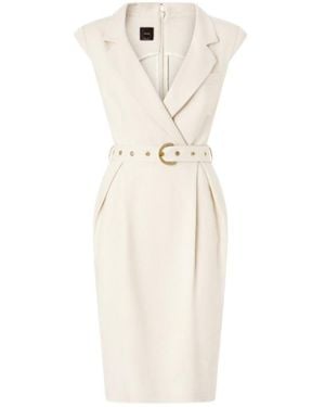Pinko Belt Midi Wrap Dress - White