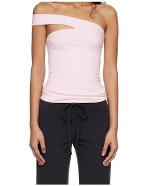 Skims One-Shoulder Knit Top - Blue