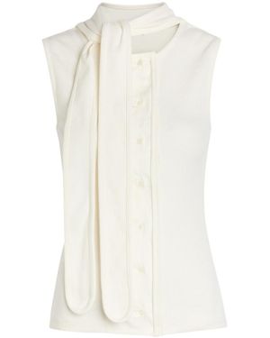 Lemaire Scarf-Effect Cotton-Blend Top - White