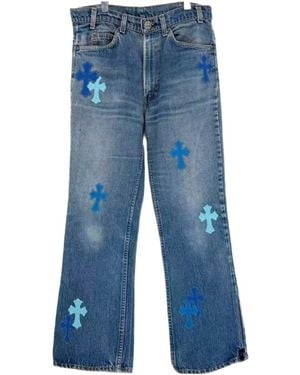 Chrome Hearts Belt Loop Jeans - Blue