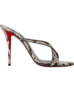 Christian Louboutin Leather Slide Mule Stilettos - Multicolour